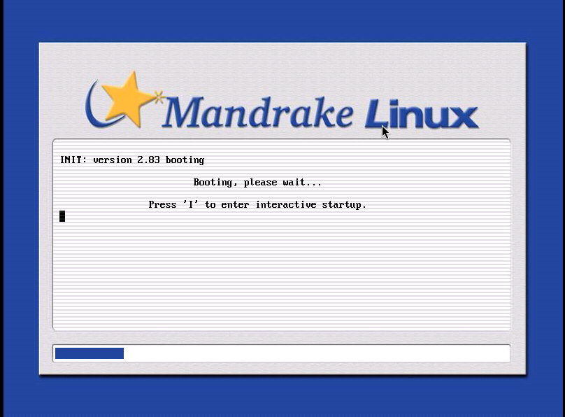 SysVinit Boot Progress Screen